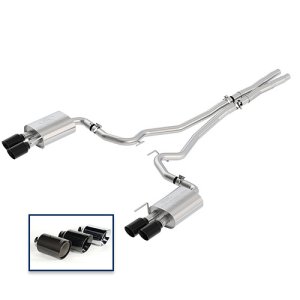 Ford Mustang Performance Exhaust - Rear - Ford Racing - Extreme Cat Back with Dual Rear Exit - Black Chrome - `18-`27